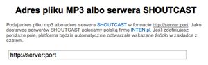 Adres Server SHOUTCAST plik mp3