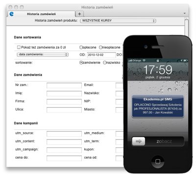 Historia zam&oacute;wień i powiadomienia SMS