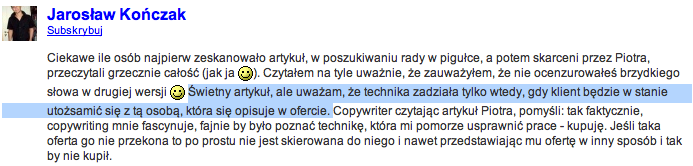 Copywriting - wątpliwości Jarosław
