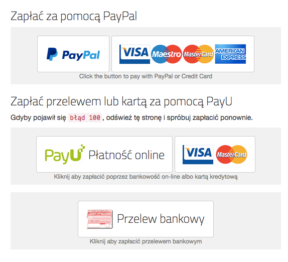 Zapłać za pomocą PayPal